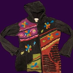 Colorful Floral Patchwork Hoodie